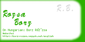 rozsa borz business card